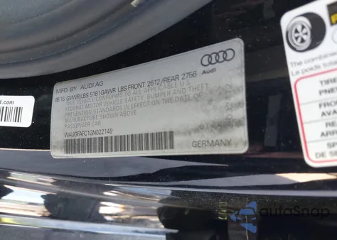 2016 Audi A6 2.0T Premium Plus z USA, uszkodzony, nr VIN WAUGFAFC1GN022149